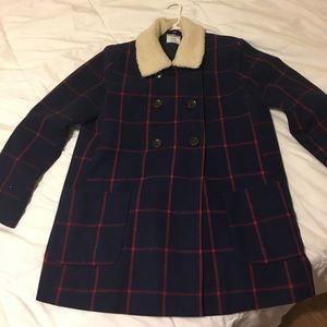 Plaid Winter Pea Coat